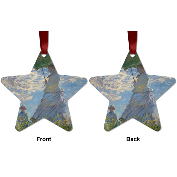 Promenade Woman by Claude Monet Metal Star Ornament - Front and Back