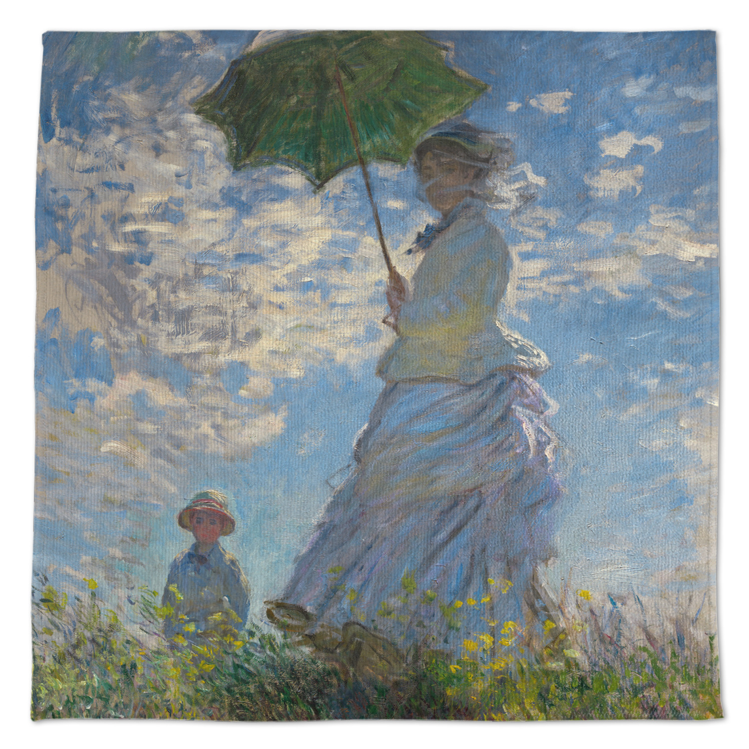 Custom Promenade Woman by Claude Monet Microfiber Dish Towel
