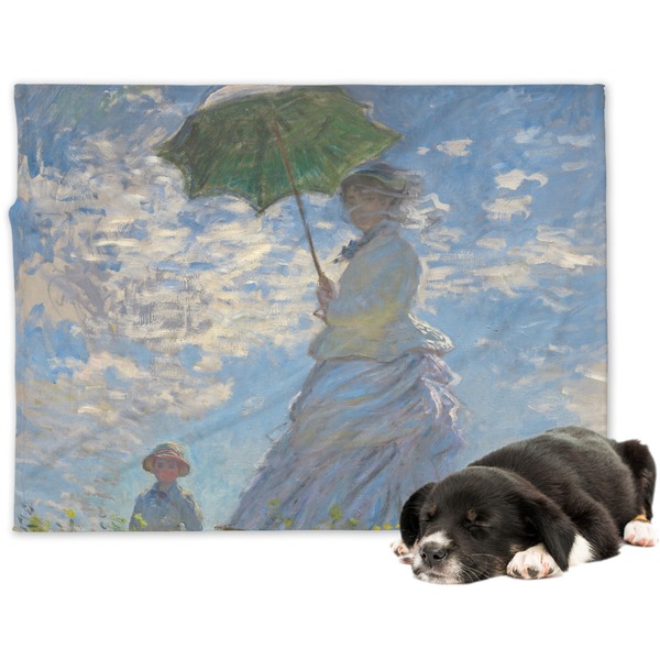 Custom Promenade Woman by Claude Monet Dog Blanket - Large