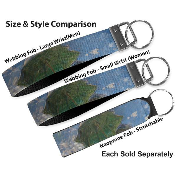 Promenade Woman by Claude Monet Multiple Key Ring comparison sizes
