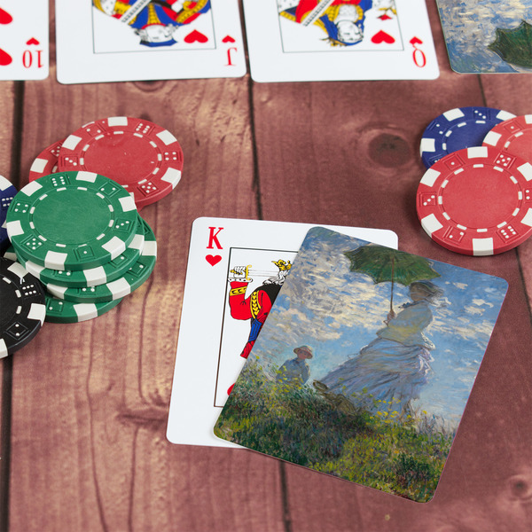 Promenade Woman by Claude Monet On Table with Poker Chips