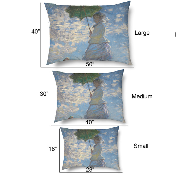 Promenade Woman by Claude Monet Outdoor Dog Beds - SIZE CHART