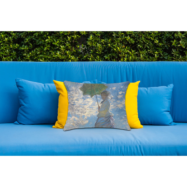 Promenade Woman by Claude Monet Outdoor Throw Pillow  - LIFESTYLE (Rectangular - 20x14)