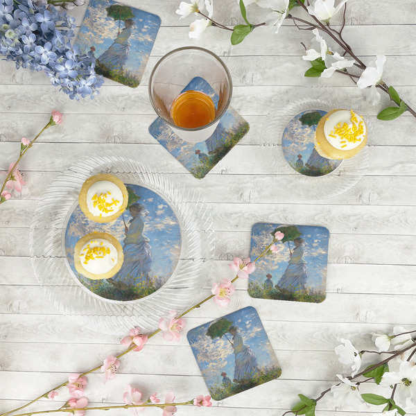 Promenade Woman by Claude Monet Paper Coasters - In Context