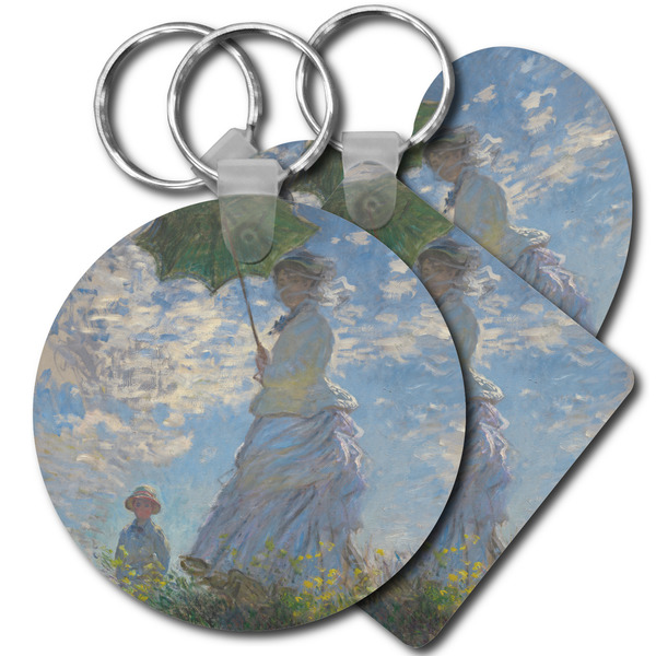 Custom Promenade Woman by Claude Monet Plastic Keychain