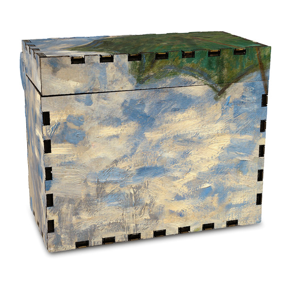 Custom Promenade Woman by Claude Monet Wood Recipe Box - Full Color Print