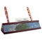 Promenade Woman by Claude Monet Red Mahogany Nameplates with Business Card Holder - Angle