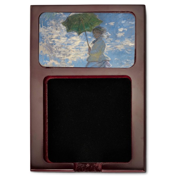 Promenade Woman by Claude Monet Red Mahogany Sticky Note Holder - Flat