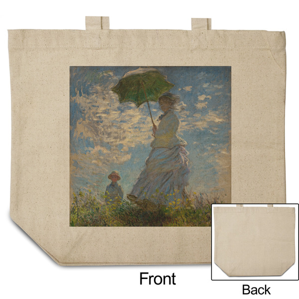 Promenade Woman by Claude Monet Reusable Cotton Grocery Bag - Front & Back View