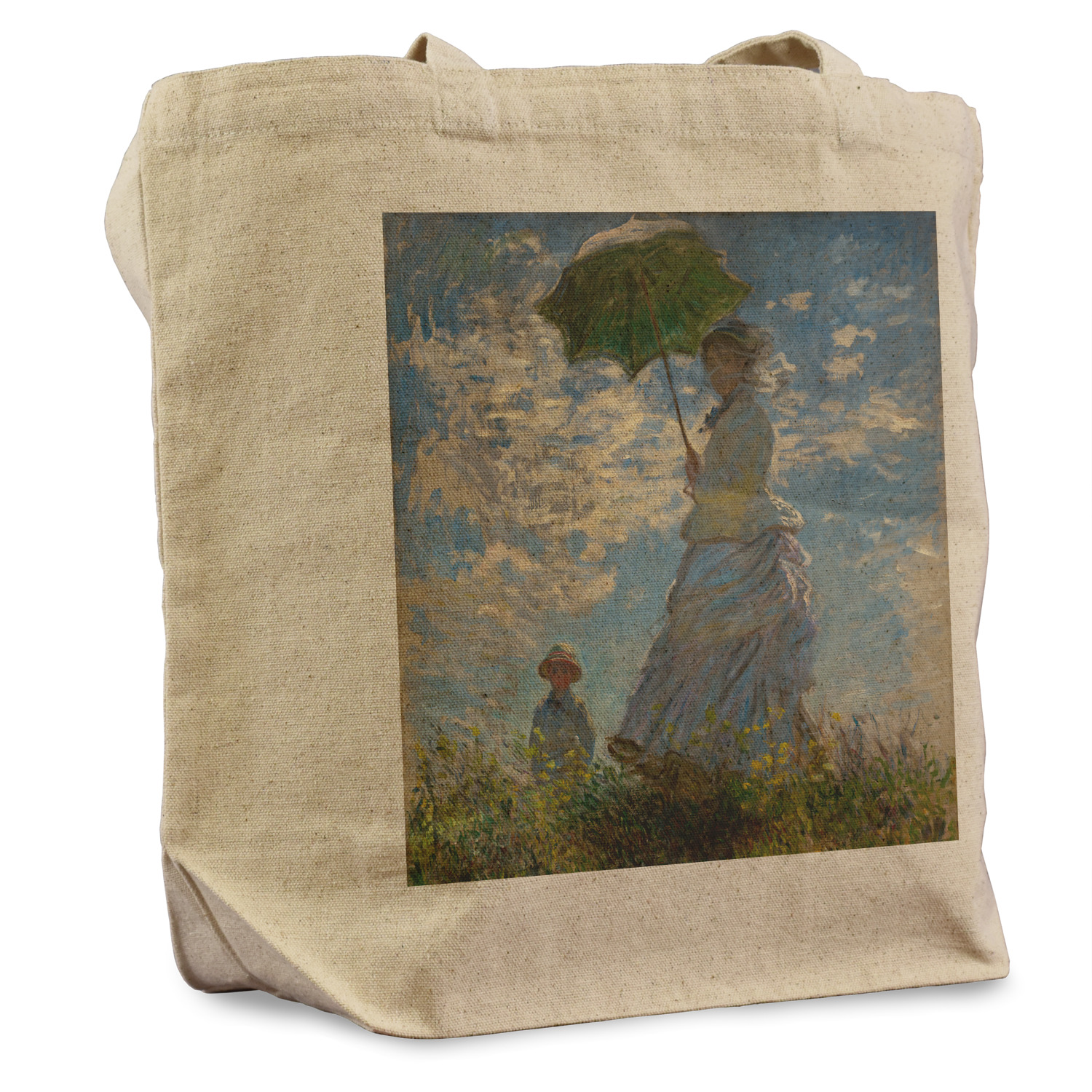 Custom Promenade Woman by Claude Monet Large Tote Bag with Rope Handles