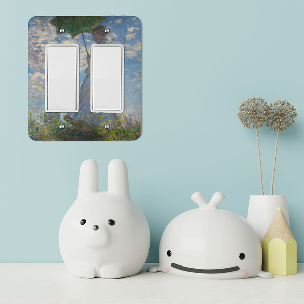 Promenade Woman by Claude Monet Rocker Light Switch Covers - Double - IN CONTEXT