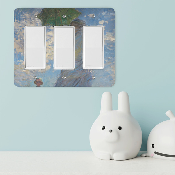 Promenade Woman by Claude Monet Rocker Light Switch Covers - Triple - IN CONTEXT