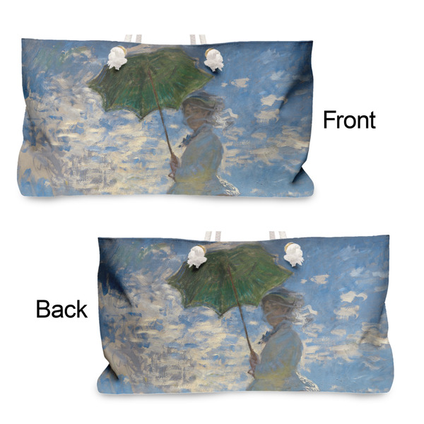 Promenade Woman by Claude Monet Large Rope Tote - From & Back View