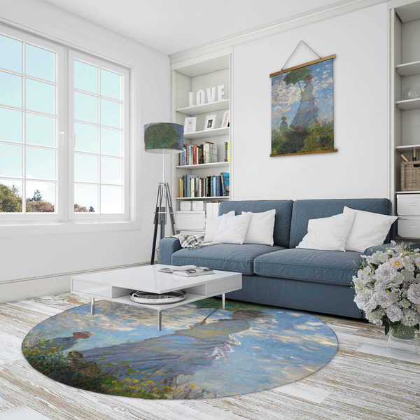 Promenade Woman by Claude Monet Round Area Rug - IN CONTEXT