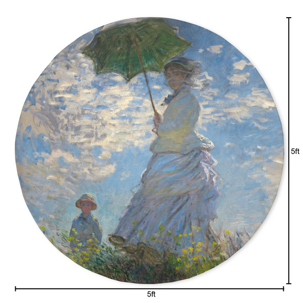 Promenade Woman by Claude Monet Round Area Rug - Size