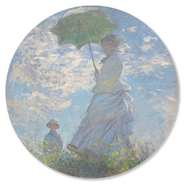 Custom Promenade Woman by Claude Monet Round Rubber Backed Coaster