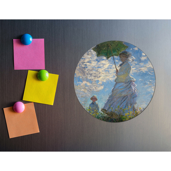 Promenade Woman by Claude Monet Round Fridge Magnet - LIFESTYLE