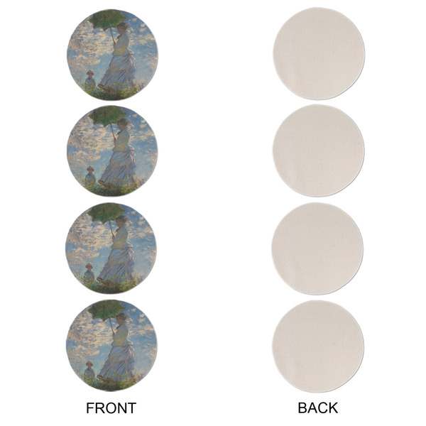 Promenade Woman by Claude Monet Round Linen Placemats - APPROVAL Set of 4 (single sided)