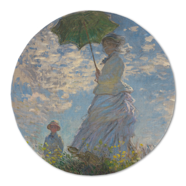 Custom Promenade Woman by Claude Monet Round Linen Placemat - Single Sided