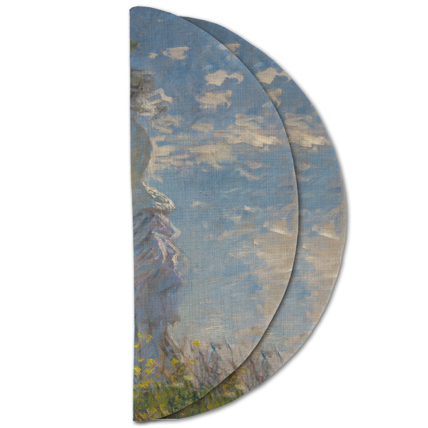 Promenade Woman by Claude Monet Round Linen Placemats - HALF FOLDED (double sided)