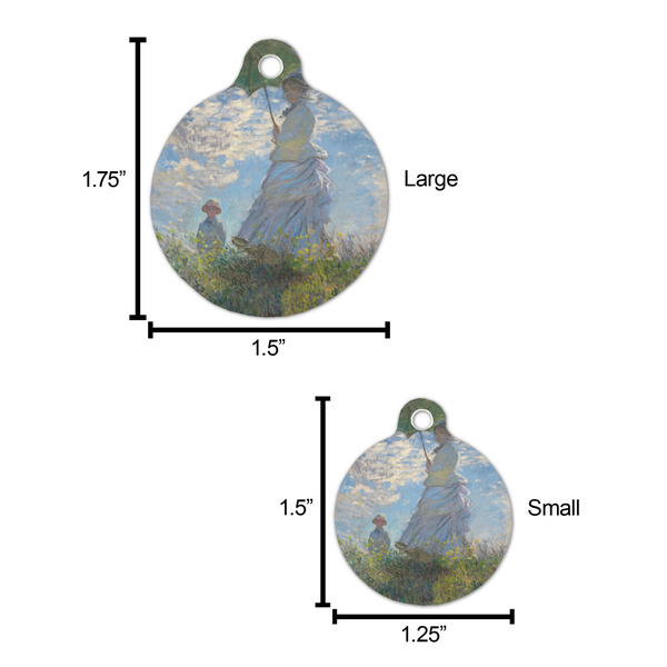 Promenade Woman by Claude Monet Round Pet ID Tag - Large - Comparison Scale
