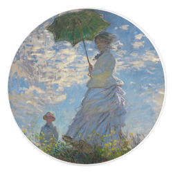 Promenade Woman by Claude Monet Round Stone Trivet