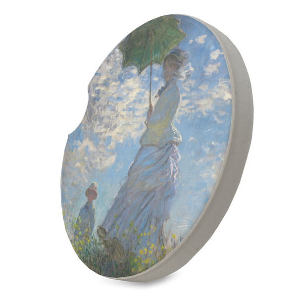 Promenade Woman by Claude Monet Sandstone Car Coaster - STANDING ANGLE
