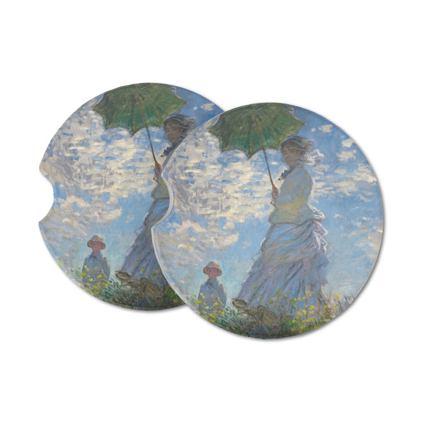Custom Promenade Woman by Claude Monet Sandstone Car Coasters - Set of 2