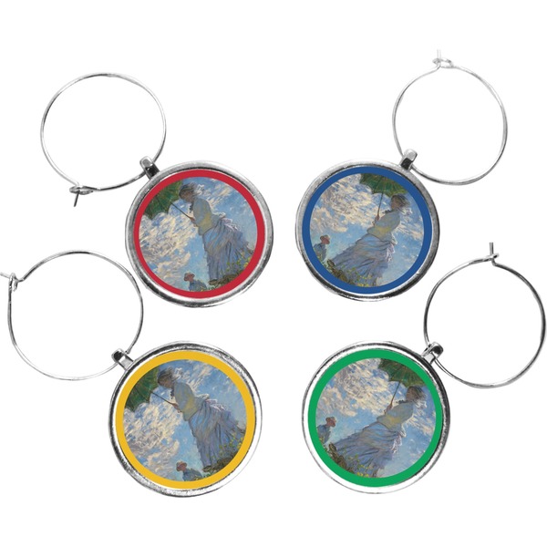 Custom Promenade Woman by Claude Monet Wine Charms (Set of 4)