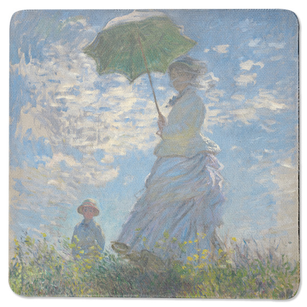 Custom Promenade Woman by Claude Monet Square Rubber Backed Coaster