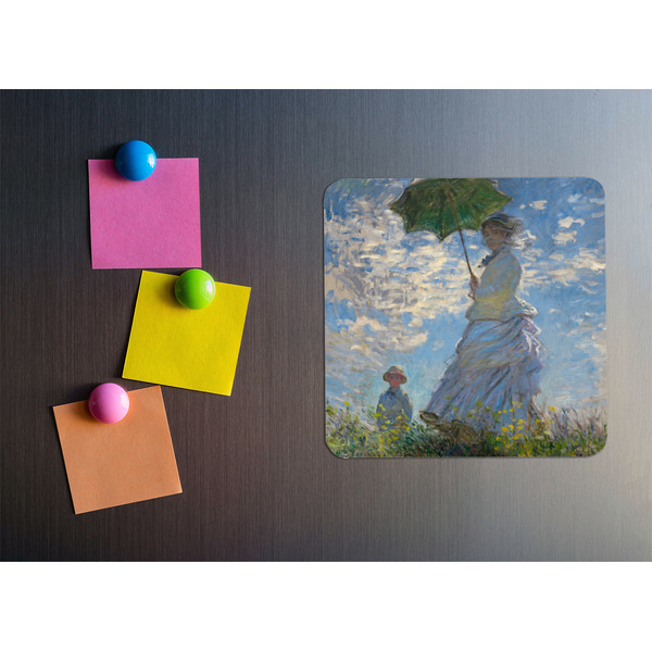 Promenade Woman by Claude Monet Square Fridge Magnet - LIFESTYLE