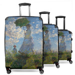 Promenade Woman by Claude Monet 3 Piece Luggage Set - 20" Carry On, 24" Medium Checked, 28" Large Checked