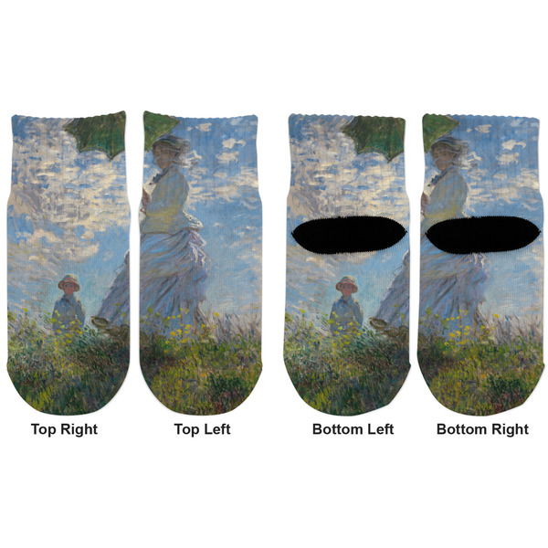 Promenade Woman by Claude Monet Toddler Ankle Socks - Double Pair - Front and Back - Apvl