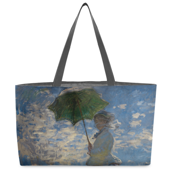 Custom Promenade Woman by Claude Monet Beach Totes Bag - w/ Black Handles