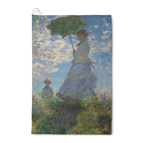 Custom Promenade Woman by Claude Monet Waffle Weave Golf Towel