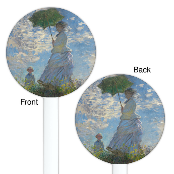 Promenade Woman by Claude Monet White Plastic 5.5" Stir Stick - Double Sided - Round - Front & Back