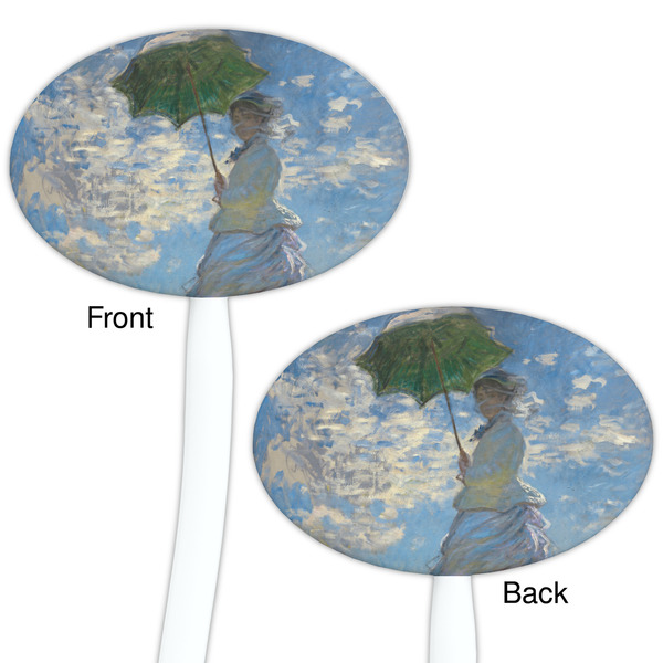 Promenade Woman by Claude Monet White Plastic 7" Stir Stick - Double Sided - Oval - Front & Back