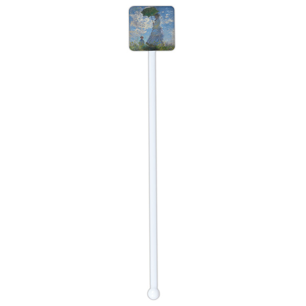Promenade Woman by Claude Monet White Plastic Stir Stick - Double Sided - Square - Single Stick