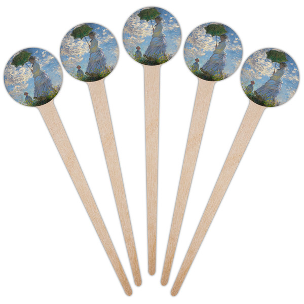 Promenade Woman by Claude Monet Wooden 4" Food Pick - Round - Fan View