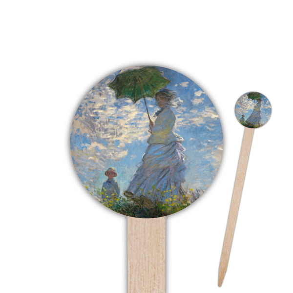 Custom Promenade Woman by Claude Monet Round Wooden Food Picks