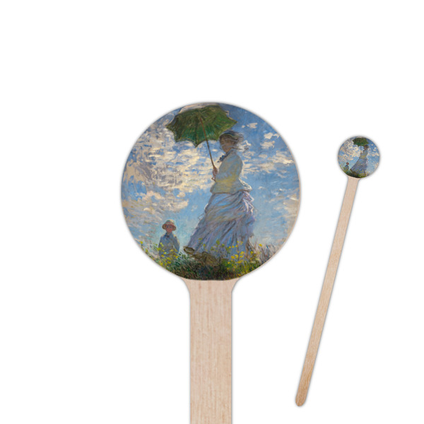 Custom Promenade Woman by Claude Monet 6" Round Wooden Stir Sticks - Single Sided