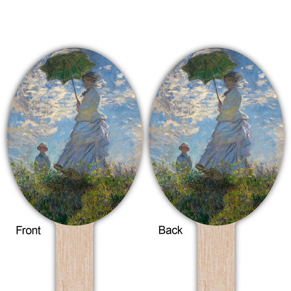 Promenade Woman by Claude Monet Wooden Food Pick - Oval - Double Sided - Front & Back