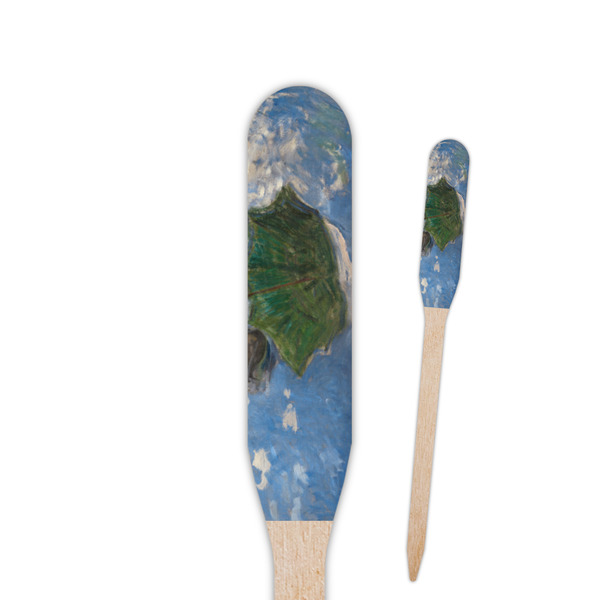Custom Promenade Woman by Claude Monet Paddle Wooden Food Picks - Single Sided