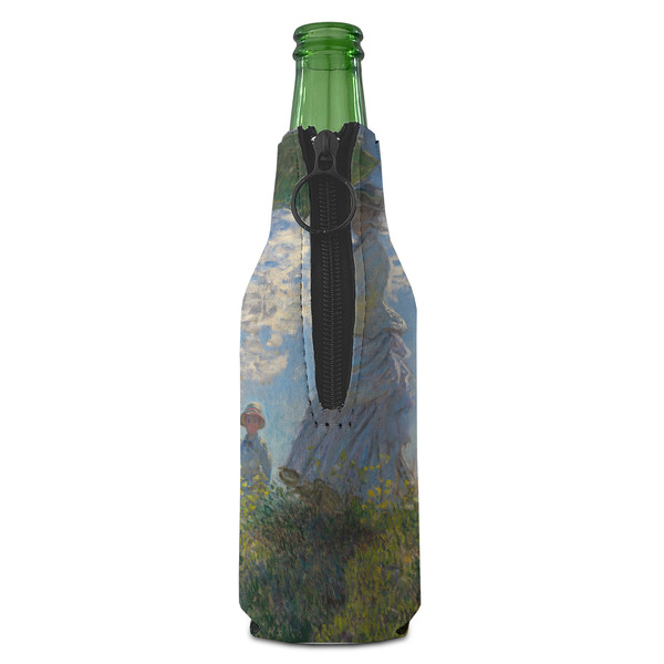Promenade Woman by Claude Monet Zipper Bottle Cooler - BACK (bottle)