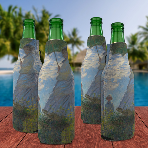 Promenade Woman by Claude Monet Zipper Bottle Cooler - Set of 4 - LIFESTYLE