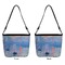 Impression Sunrise Bucket Bags w/ Genuine Leather Trim - Double - Front and Back