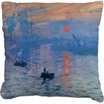 Impression Sunrise by Claude Monet Faux-Linen Throw Pillow 16"