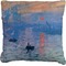 Impression Sunrise by Claude Monet Faux-Linen Throw Pillow 26"