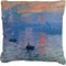 Impression Sunrise by Claude Monet Faux-Linen Throw Pillow