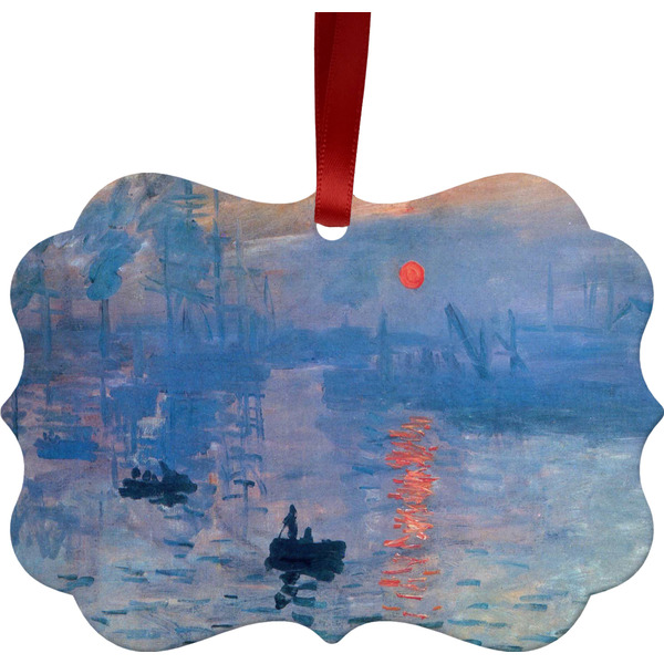 Custom Impression Sunrise by Claude Monet Metal Frame Ornament - Double Sided